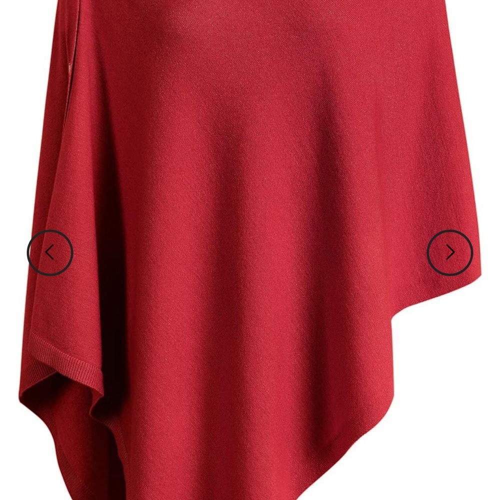 NEW Puli Women's Versatile Knitted Scarf Poncho in Red